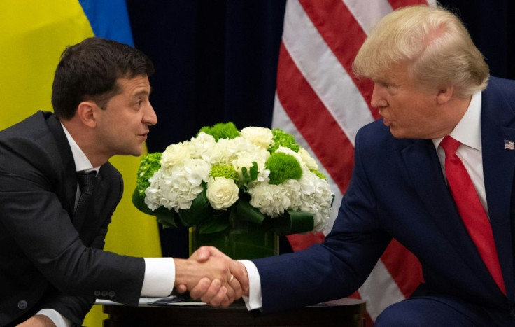 US President Donald Trump and Ukrainian President Volodymyr Zelensky shake hands in New York -- all eyes in Washington were on the meeting