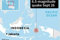 Map of Indonesia locating a 6.5-magnitude quake