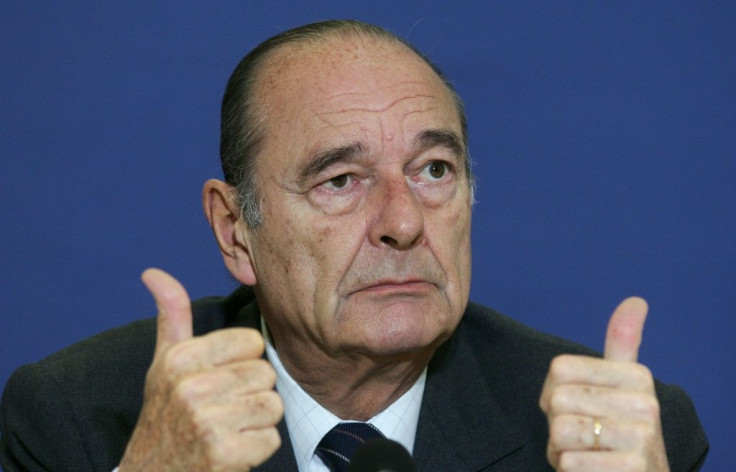 A file photo of former French President Jacques Chirac who has died aged 86