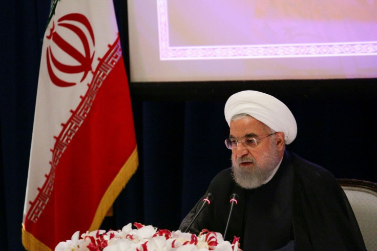 Iranian President Hassan Rouhani speaks during a press conference in New York on September 26, 2019