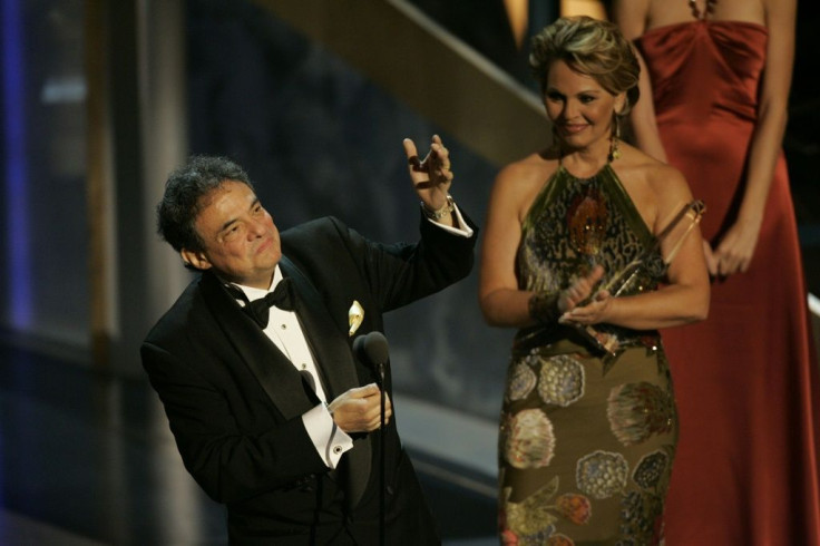 Mexican singer Jose Jose accepts an award during the 6th Annual Latin Grammy Awards show at the Shrine Auditorium in Los Angeles, California on November 02, 2005