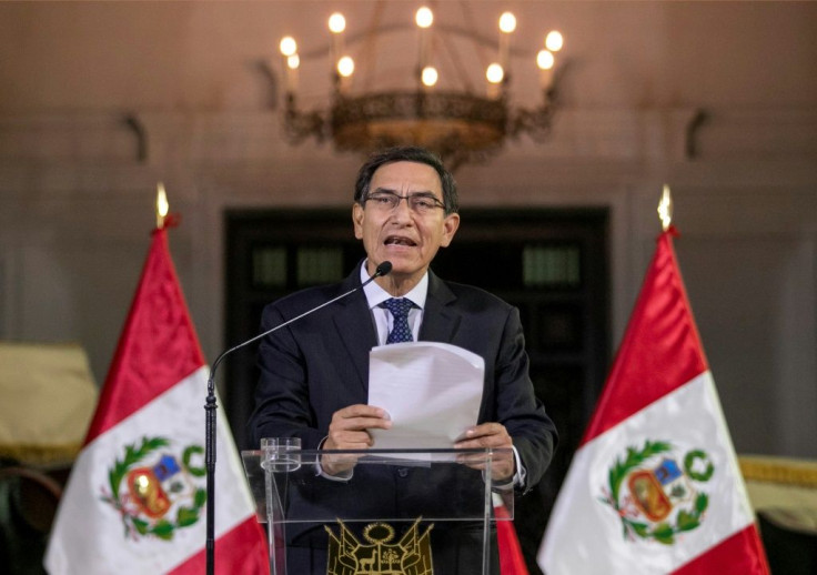 Peru President Martin Vizcarra addressed the nation on television