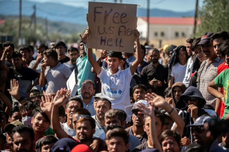 Refugees and migrants trapped in the Moria camp on Lesbos are increasingly angry at conditions there