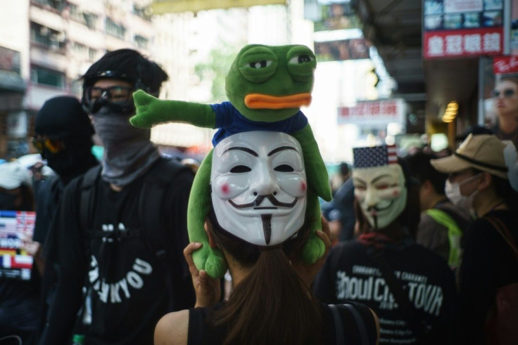 Protesters in Hong Kong dubbed the celebrations a 'Day of Grief', and took to the streets in huge numbers