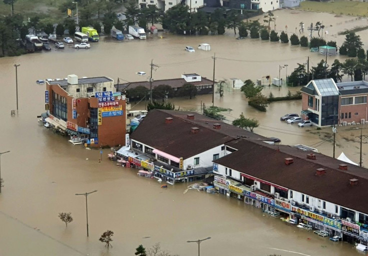 Typhoon Mitag left floods and landslides in its wake after it lashed South Korea