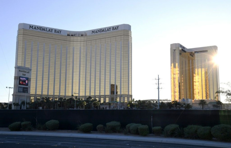 A fence surrounds the Las Vegas Village across from Mandalay Bay Resort and Casino almost two years after a massacre at the site left 58 dead and hundreds wounded