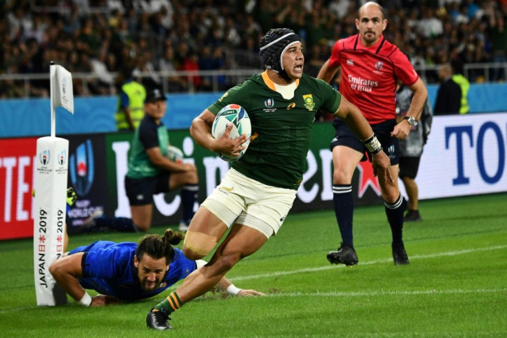 South Africa wing Cheslin Kolbe scored two tries in Friday's victory over Italy