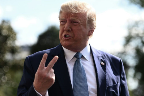 US President Donald Trump, seen in this file photo on October 4, 2019 speaking to the press from the White House lawn, has called the impeachment inquiry a 'scam' by Democrats