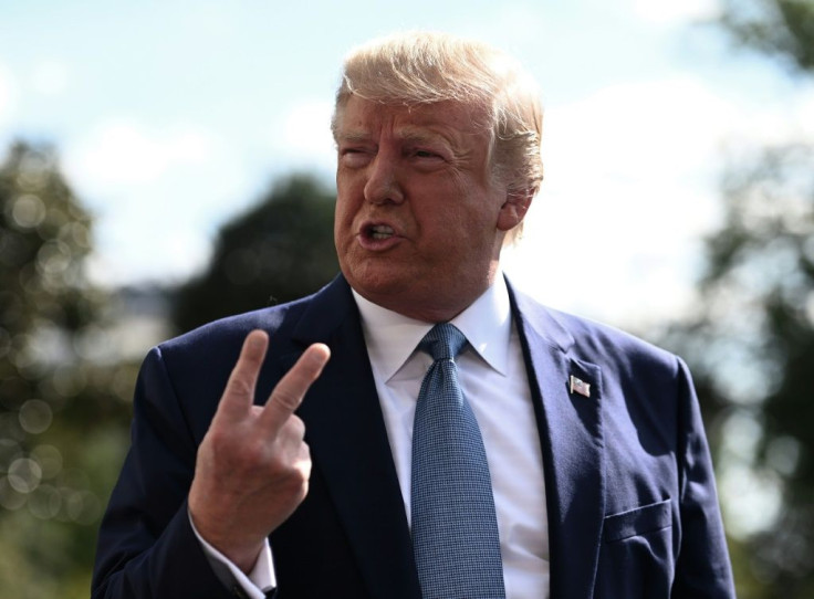 US President Donald Trump, seen in this file photo on October 4, 2019 speaking to the press from the White House lawn, has called the impeachment inquiry a 'scam' by Democrats