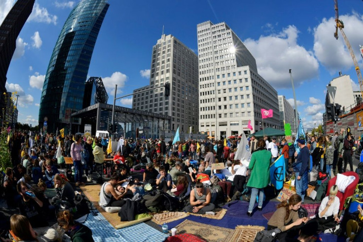 Extinction Rebellion protesters blocked traffic in Berlin demanding urgent action on climate change
