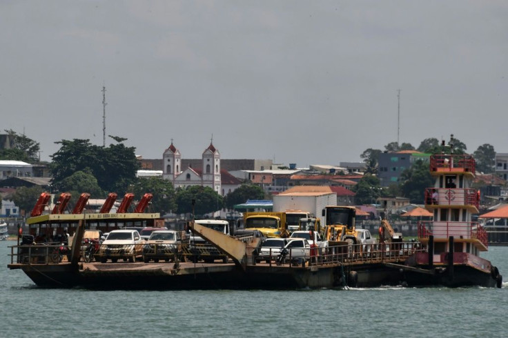 A ferry crosses the Tapajos River in Itaituba, a town along the trans-Amazonian highyway in Brazil's Para state