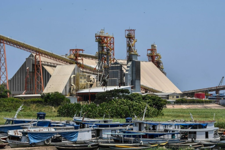A loading terminal on the Tapajos river in Santarem, Brazil that belongs to US company Cargill -- Brazil's ports are overwhelmed with grain shipments