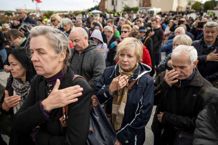 People took part in a National Rosary March in Warsaw, where they prayed and tried to appease God for what they called desecrations and insults of the recent gay pride parades