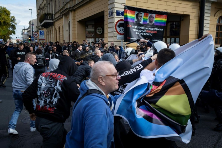 Riot police used pepper spray during clashes with far-right groups trying to disrupt the Gay Pride parade in Lublin