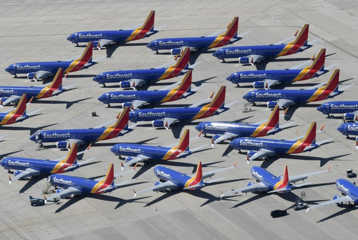 Southwest Airlines Boeing 737 MAX aircraft parked on the tarmac after being grounded