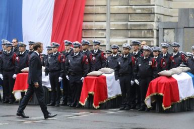 Macron spoke at a ceremony at the police headquarters where the attack took place