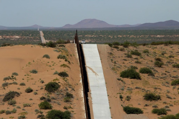 A portion of the wall on the US-Mexico border seen from Chihuahua, Mexico