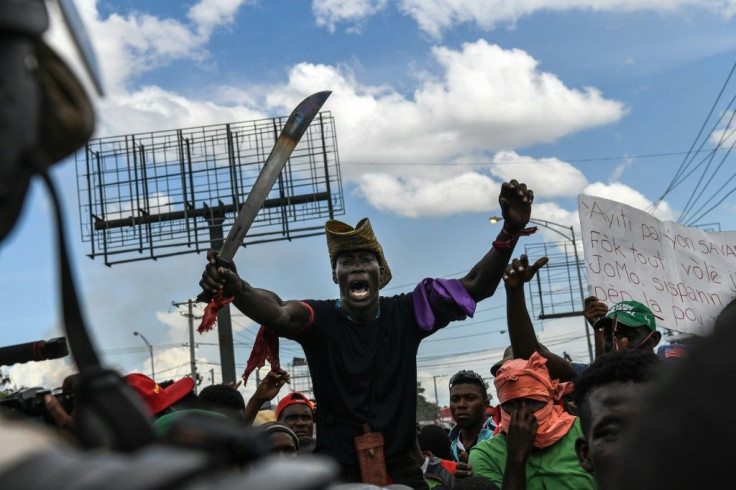Demonstrators protest against President Jovenel Moise in Port-au-Prince -- they want him to resign