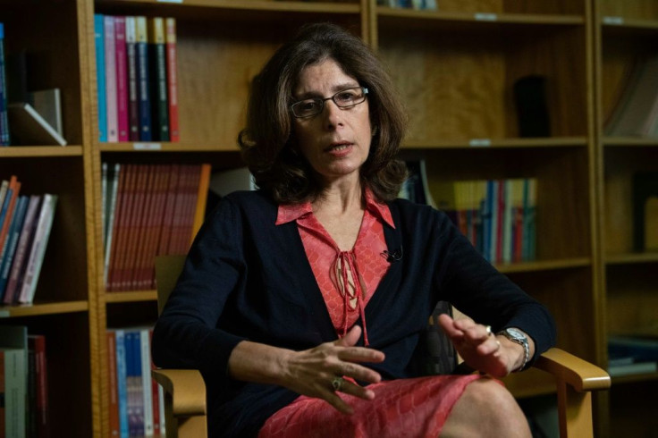 Pinelopi Koujianou Goldberg, World Bank chief economist, speaks to AFP during an interview in Washington, DC, on October 8, 2019