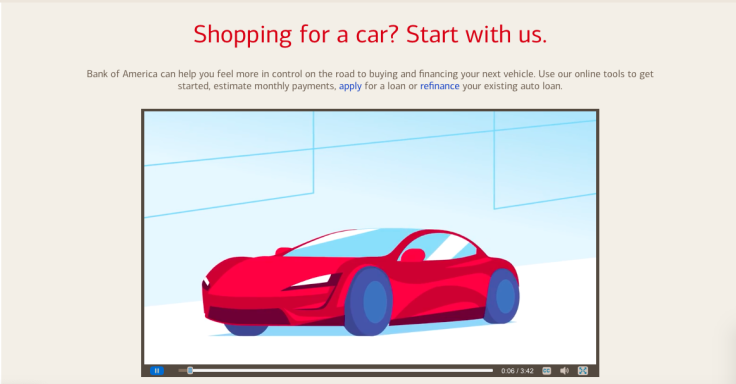 bank of america car loan tesla