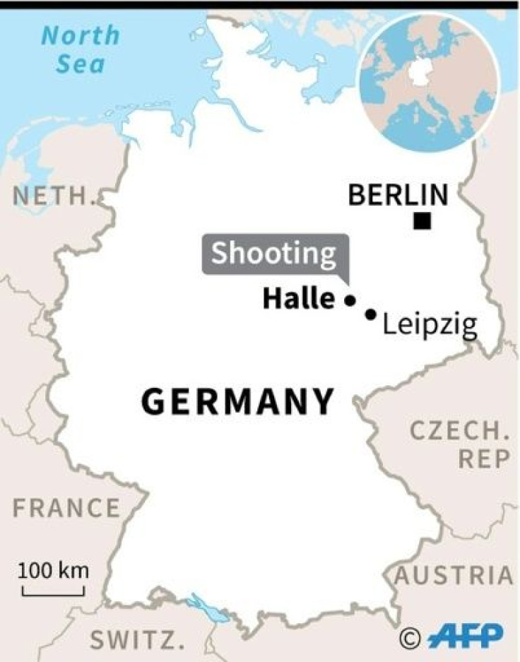 Map of Germany locating the city of Halle