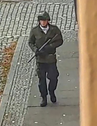 A screenshot from a video by ATV-Studio Halle. Witnesses said a synagogue was among the gunmen's targets as Jewish worshippers marking the holy day of Yom Kippur
