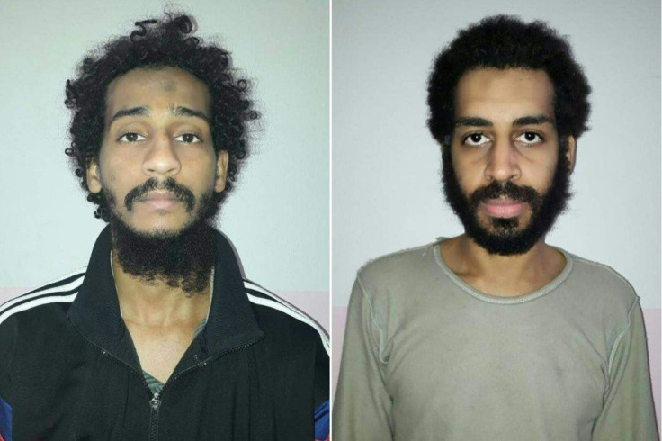 Captured British Islamic State (IS) fighters El Shafee el-Sheikh (L) and Alexanda Kotey (R), two members of the so-called "Beatles" kidnapping and torture cell
