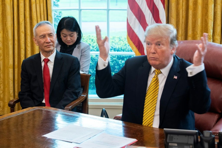 Donald Trump meets with China's Vice Premier Liu He in April 2019