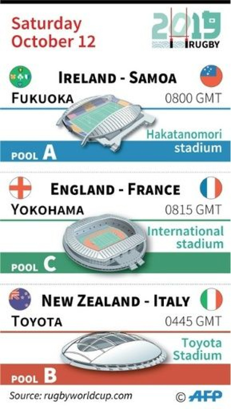 Matches on Saturday October 12 at the Rugby World Cup 2019 in Japan.