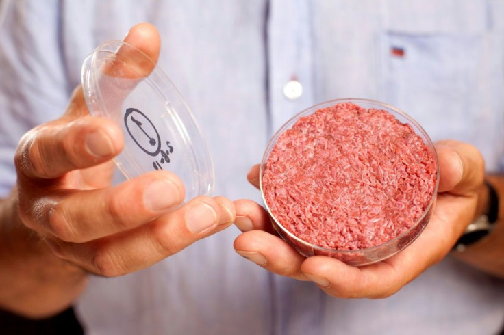 Mark Post, a professor at Maastricht University, holds the world's first lab-grown beef burger