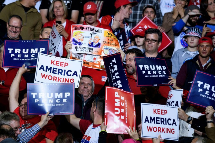 Democrats are getting "desperate," President Donald Trump told his Republican supporters at a rally