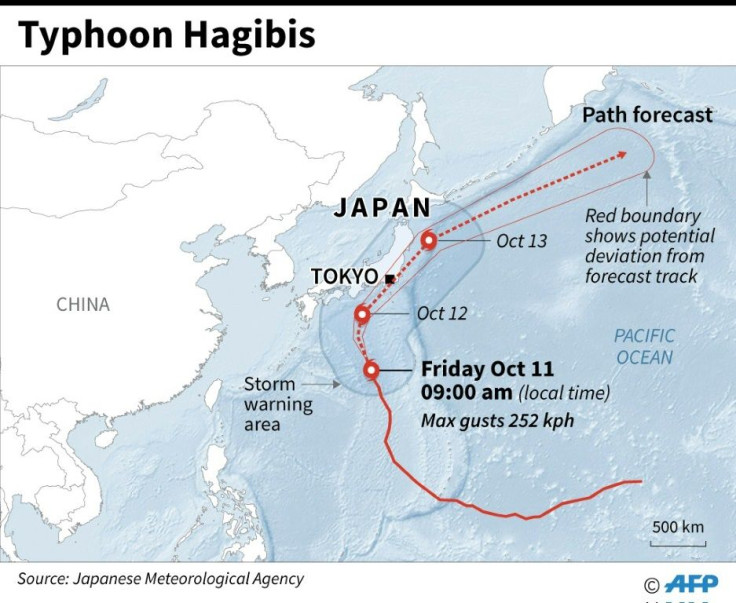 Typhoon Hagibis has weakened but still packing a dangerous punch