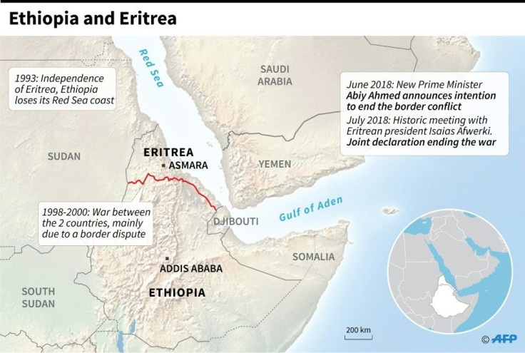 Peta Ethiopia dan Eritrea dan sejarah hubungan mereka.