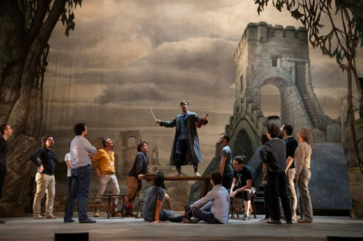 Singers and actors rehearse the comic opera "Richard the Lionheart" at the Palace of Versailles in France