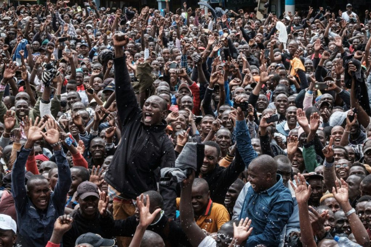 Kenyans in Nairobi celebrate Kipchoge's achievement