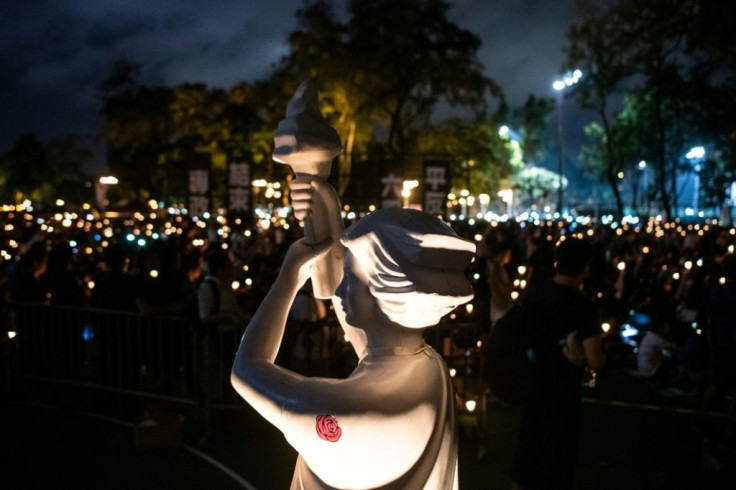 A version of the Goddess of Democracy is a feature of the annual 4 June Tiananmen vigils in Hong Kong