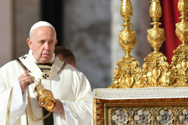 Pope Francis celebrates the canonisation mass on Saint Peter's Square