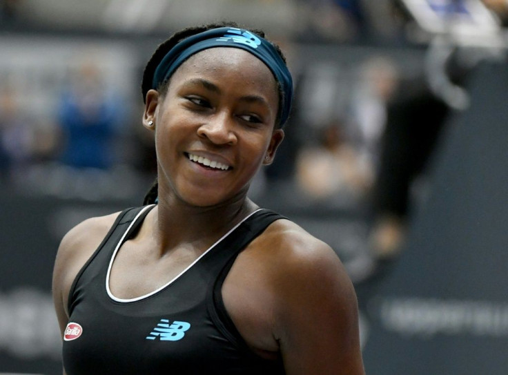 Coco Gauff celebrates victory over Jelena Ostapenko in the Linz final