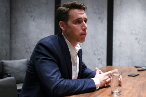 US Republican Senator from Missouri Josh Hawley takes questions from the media in Hong Kong, where he warned the territory was slding towards becoming a police state