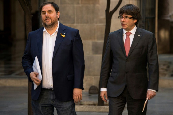 Catalan vice president Oriol Junqueras, seen on the left, was the main defendant after Carles Puigdemont, who was president at the time, fled Spain to avoid prosecution