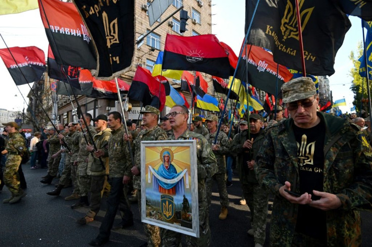 Protesters chanted "No to capitulation!", "Ukraine above all" as thousands marched in Kiev against a possible pullback of troops fighting Moscow-backed separatists in the east of the country