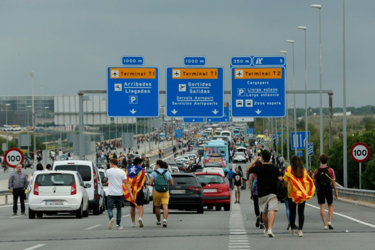 The protesters managed to temporarily cut off Barcelona's El Prat airport, the second busiest in Spain