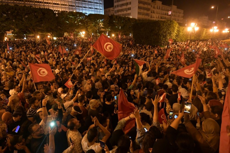 Thousands of Tunisians celebrated Saied's win Sunday