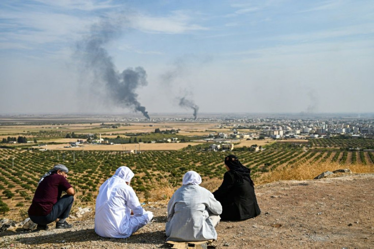 Turkish howitzers and warplanes have pounded targets just over the border in Ras al-Ain, seen here, while Kurdish fighters have returned fire into Ceylanpinar