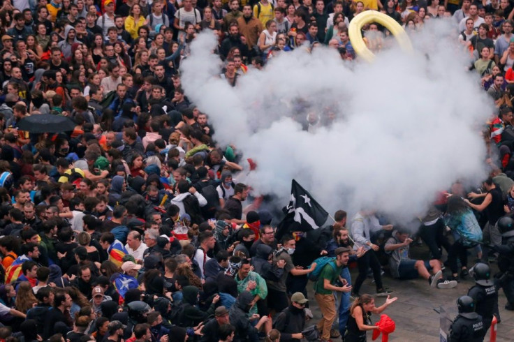 Protests erupted across Catalonia on Tuesday after nine separatist leaders were sentenced to jail over their role in a failed independence bid