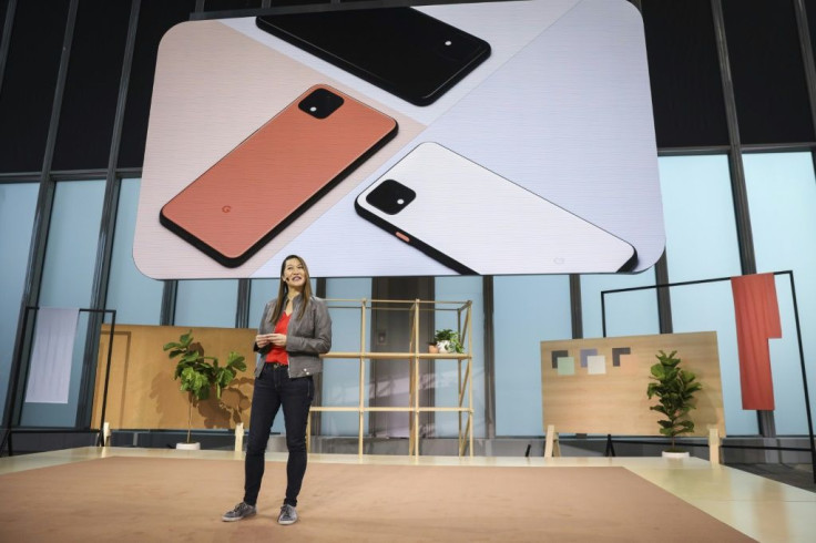 Sabrina Ellis, Google vice president of product management, introduces the new Google Pixel 4 smartphone during a Google launch event on October 15