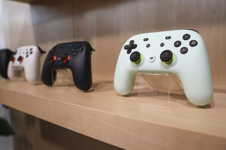 The new Google Stadia gaming system controller is displayed during a launch event for the gaming service set to debut November 19