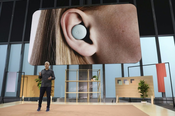 Rick Osterloh, vice president of devices and services at Google, discusses the new Pixel Buds ear pods during a launch event on October 15 in New York City