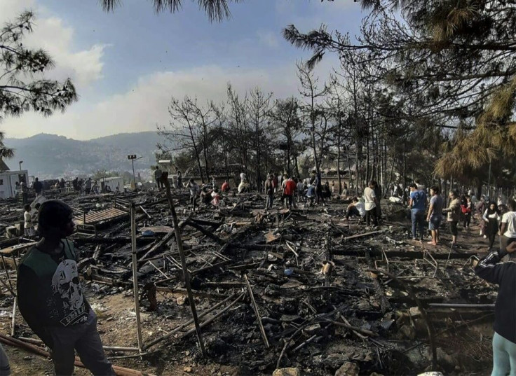 Clashes broke out and a fire erupted at a migrant camp on the island of Samos this week