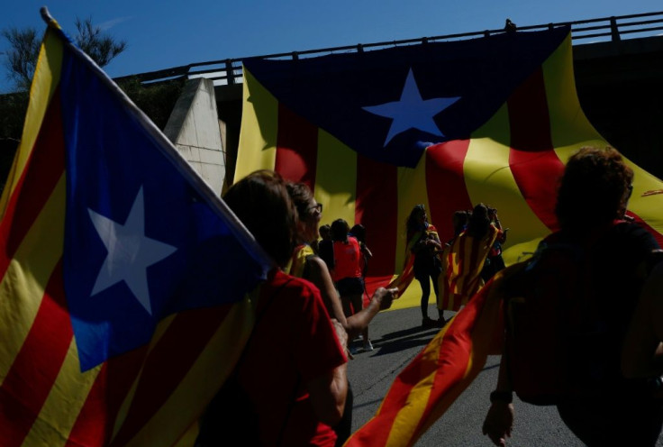 On Wednesday, protesters began marching from five towns towards Barcelona where they were expected to gather on Friday
